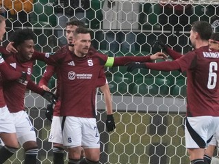 Futbalisti Sparty Praha.