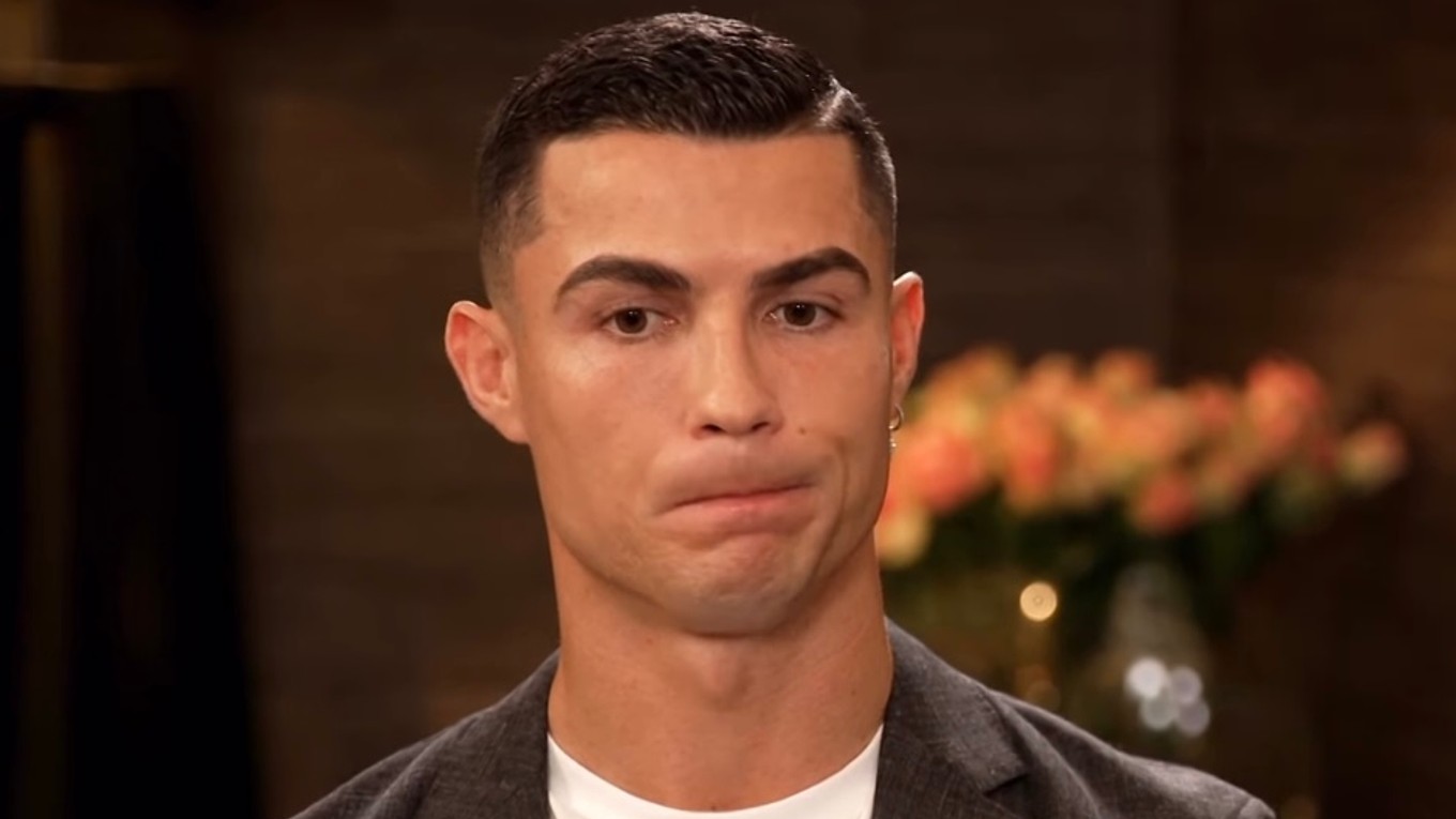 Cristiano Ronaldo počas rozhovoru.