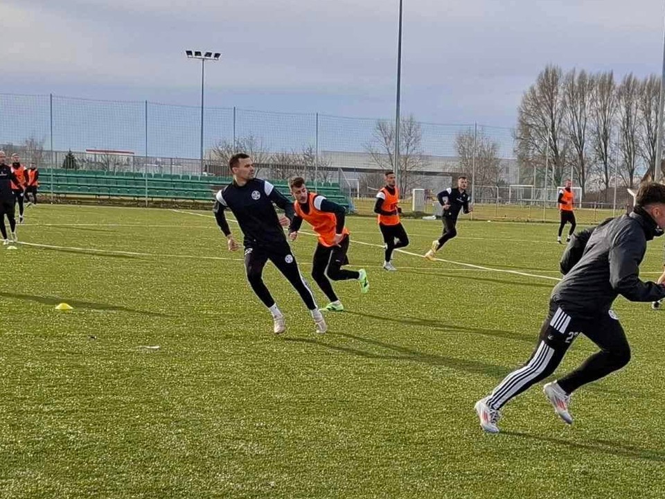 Tréning futbalistov KFC Komárno.