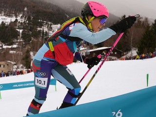 Slovenská skialpinistka Marianna Jagerčíková počas pretekov miešaných štafiet v skialpinizme.