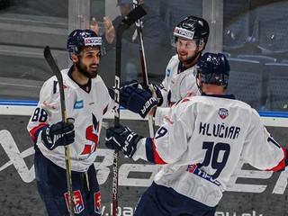 Hokejisti klubu Modré krídla Slovan.