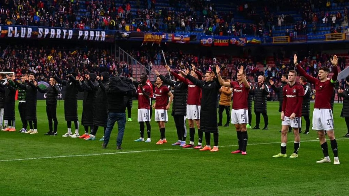 Futbalisti Sparty Praha.