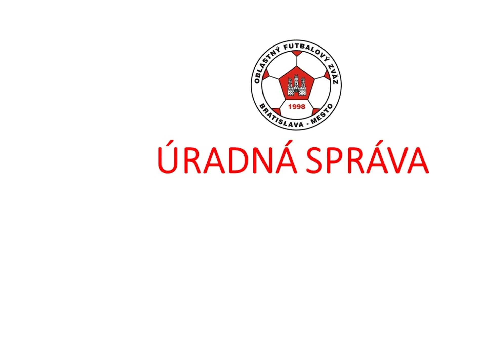 Úradná správa ObFZ Ba-mesto č.2 2019/2020 zo dňa 19.7.2019