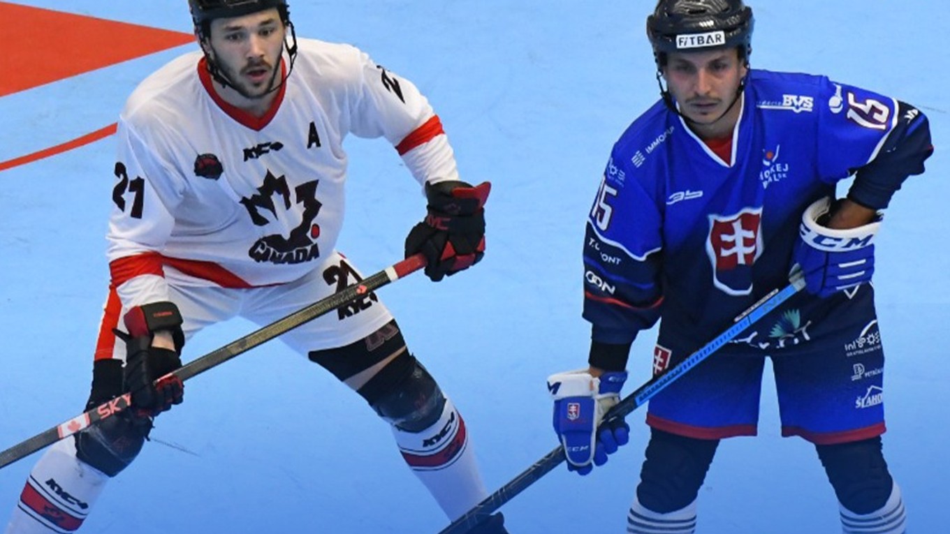 Momentka zo zápasu Kanada - Slovensko