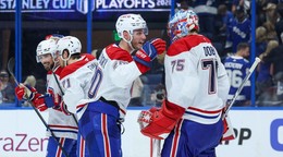 Juraj Slafkovský a Jakub Dobeš.