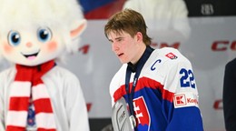 Adam Goljer ako kapitán Slovenska na MS v hokeji do 18 rokov 2026. 