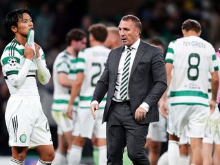 Tréner futbalistov Celticu FC Brendan Rodgers po zápase proti Kajratu Almaty. 