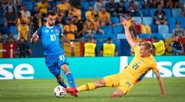 Sebastián Nebyla v zápase Slovensko - Rumunsko na EURO U21. 