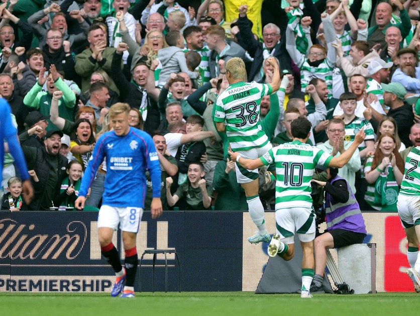 Momentka zo zápasu medzi Celticom Glasgow a Rangers. 