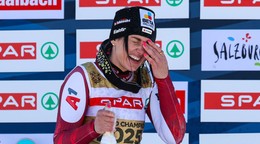 Stephanie Venierová sa teší z triumfu v super-G na MS v Saalbachu 2025.