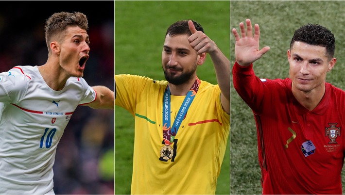 Patrik Schick, Cristiano Ronaldo i Gianluigi Donnarumma patrili medzi najlepších hráčov ME vo futbale (EURO 2020 / 2021).