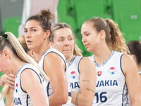 Na snímke sú basketbalistky Slovenska počas ME 2023.