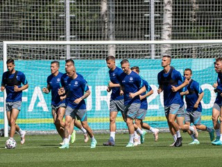 Slovenskí futbalisti a tréning pred EURO 2020.