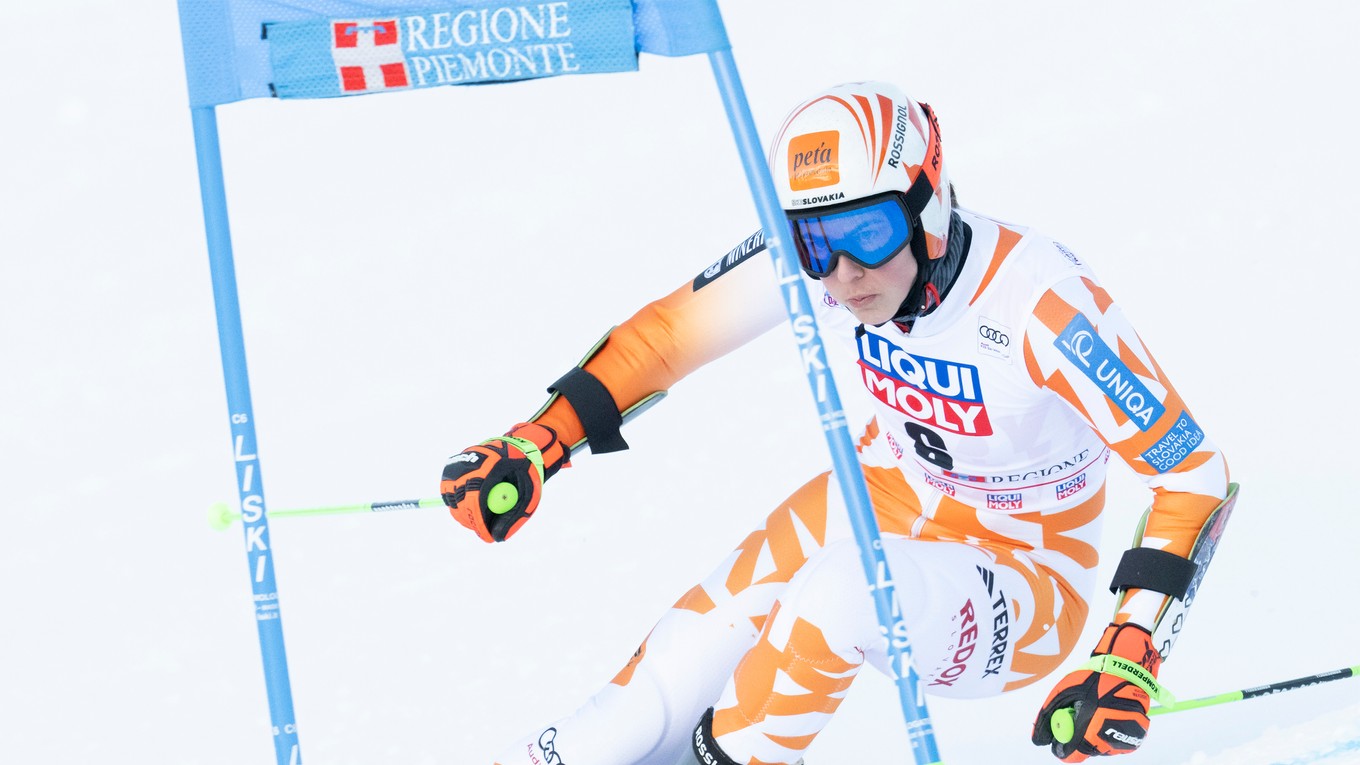 Slovenská lyžiarka Petra Vlhová v talianskom Sestriere. 
