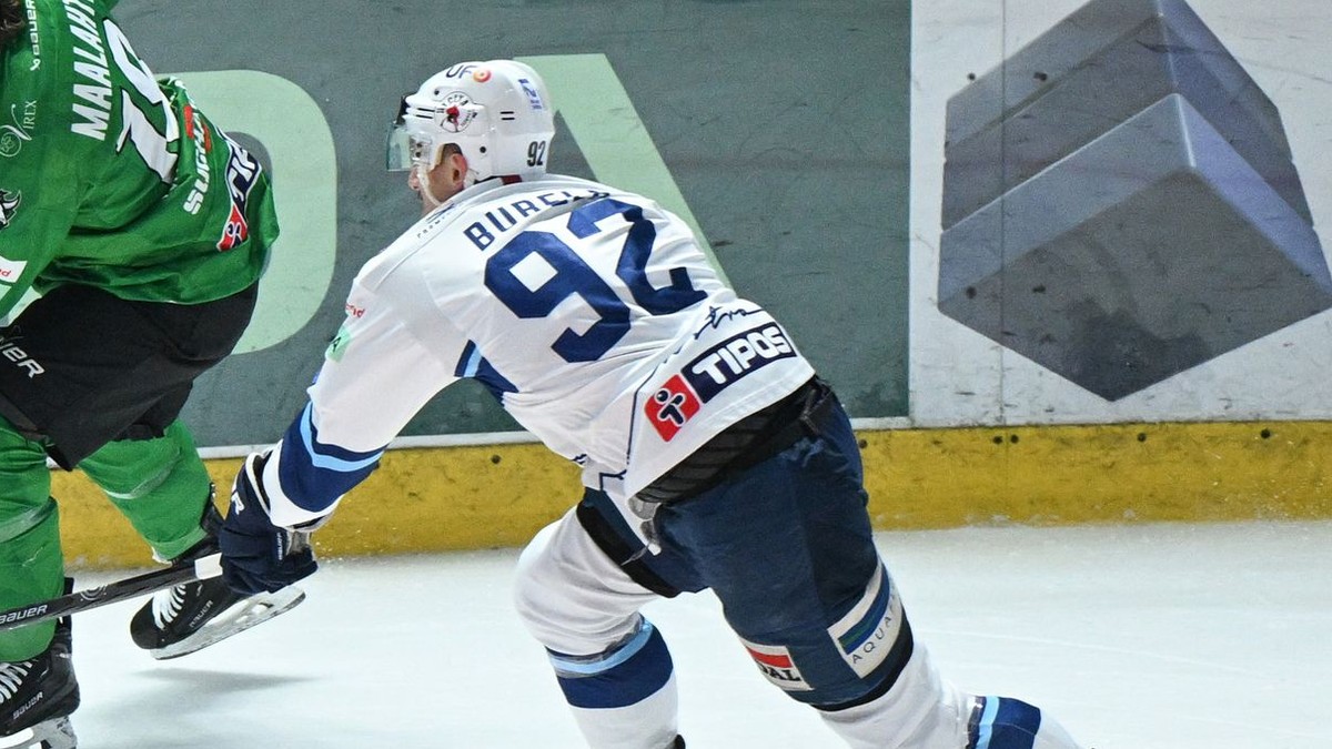 Sprava Miloš Bubela (Nitra) a Johannes Maalahti (Nové Zámky) v zápase 17. kola Tipos extraligy HK Nitra - HC Nové Zámky.