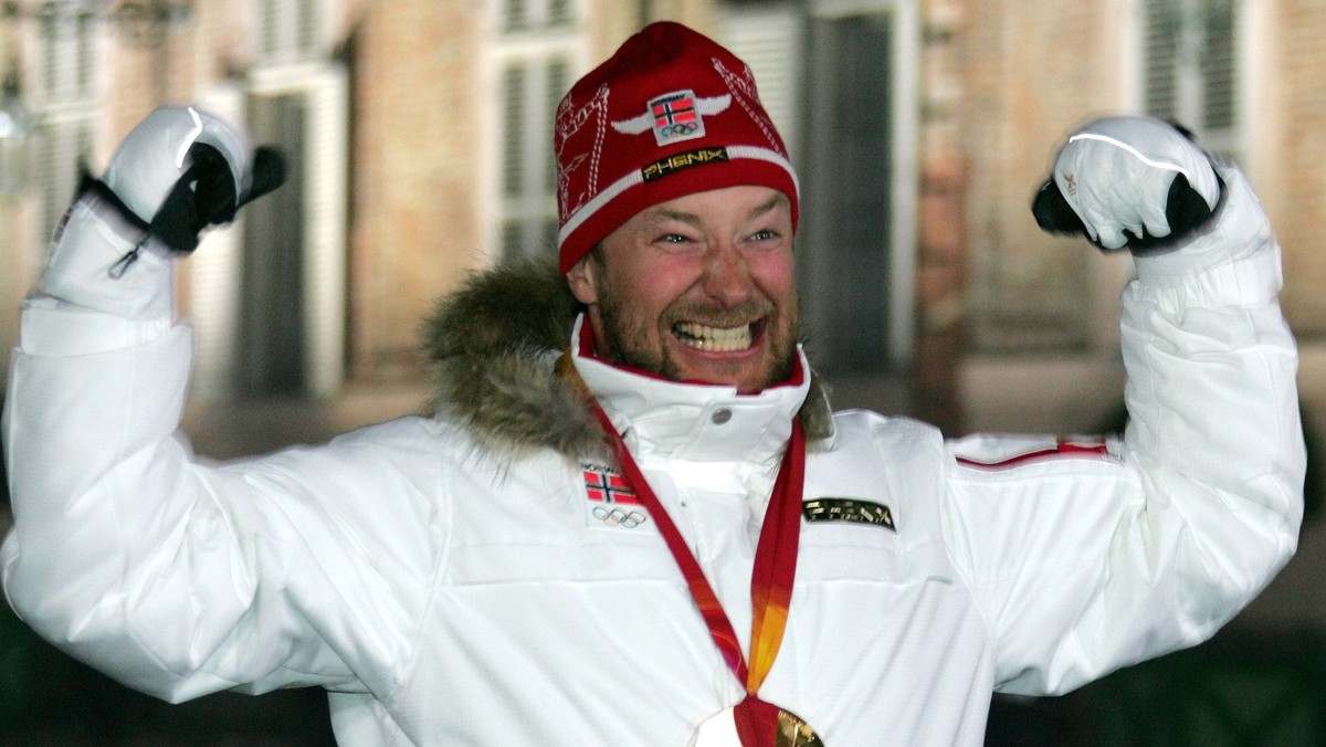 Kjetil André Aamodt po víťazstve v Turíne 2006.
