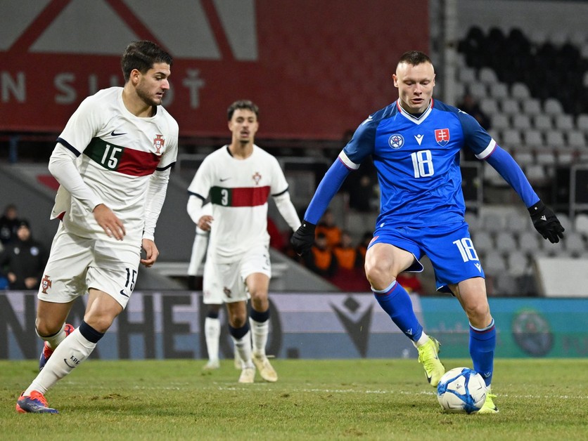 Christian Marques a Nino Marcelli v zápase Slovensko U21 – Portugalsko U21 v Trenčíne (18.11.2024)