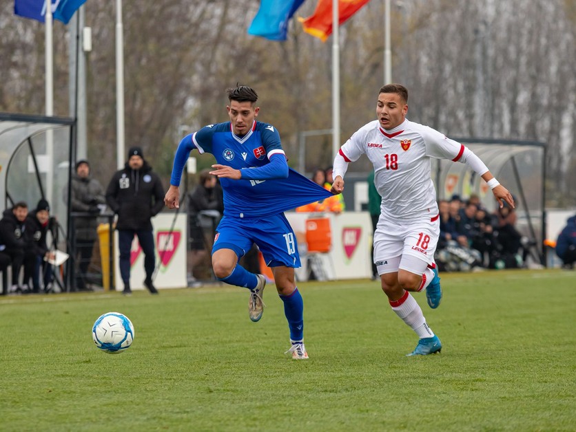 Ľuboš Praženka, Matije Badnjar v prípravnom zápase Slovensko U20 – Čierna Hora U20 v Dunajskej Strede (19.11.2024)