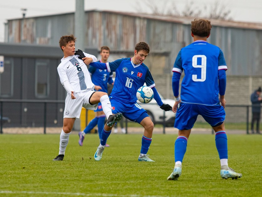 Tim Ružnić, Filip Federič v prípravnom zápase Slovensko U15 – Slovinsko U15 v Dunajskej Strede (28.10.2024)