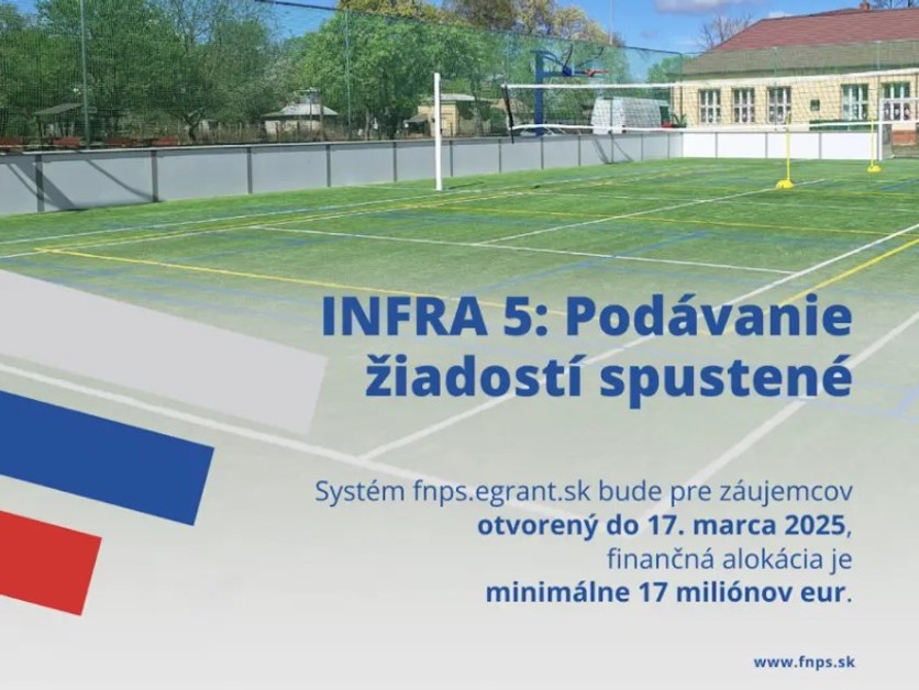 Fond na podporu športu - INFRA 5 - výzva