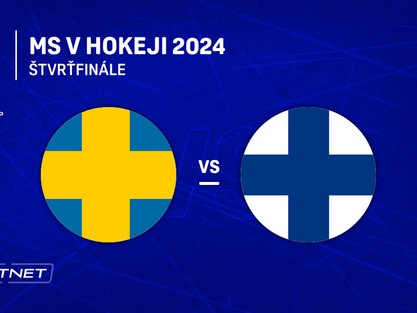 Švédsko - Fínsko: ONLINE prenos zo zápasu štvrťfinále na MS v hokeji 2024 v Česku.