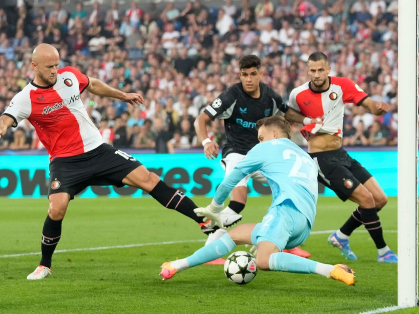 Fotka zo zápasu Feyenoord Rotterdam - Bayer Leverkusen.