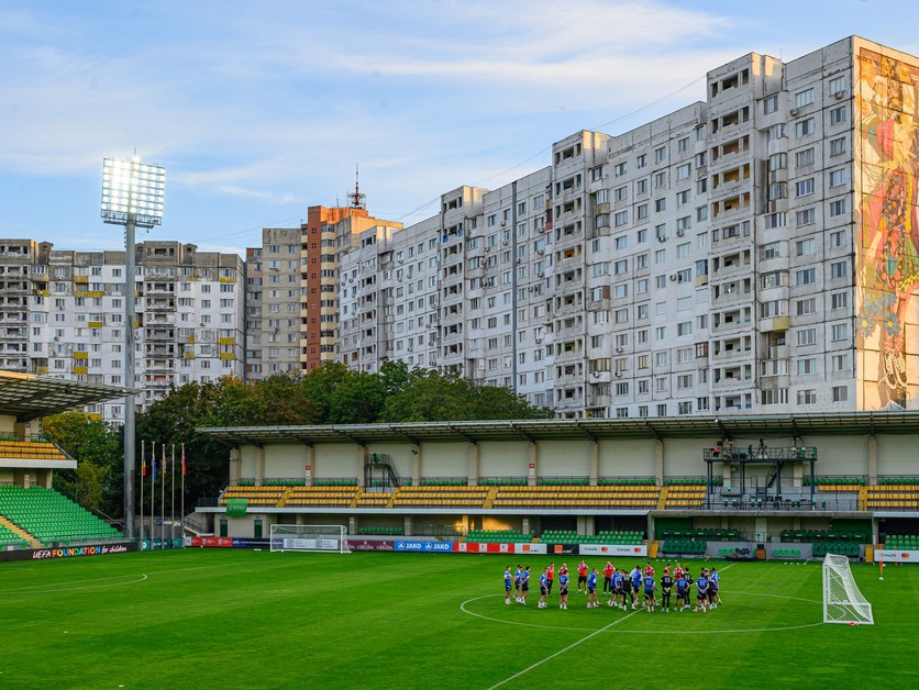 Na snímke tréning slovenskej futbalovej reprezentácie  pred utorňajším zápasom C-divízie Ligy národov Moldavsko - Slovensko v Kišiňove.