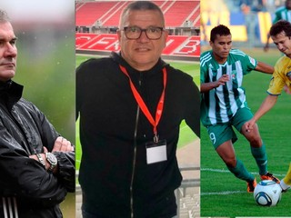 Zľava Stanislav Varga, Jozef Vukušič a Miroslav Viazanko (v drese MFK Košice).