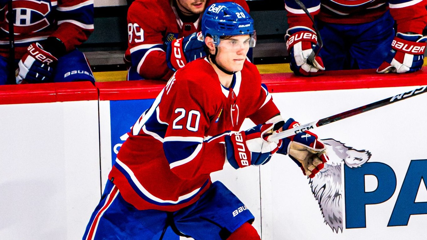Juraj Slafkovský v zápase Montreal Canadiens - Edmonton Oilers