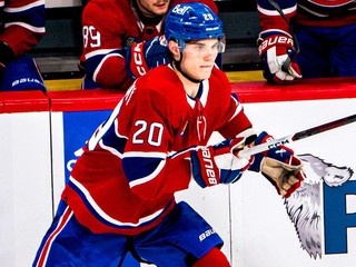 Juraj Slafkovský v zápase Montreal Canadiens - Edmonton Oilers