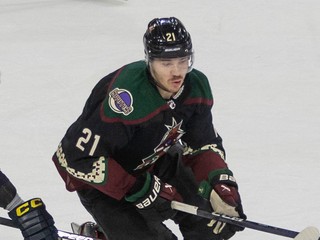 Miloš Kelemen, vpravo, v drese Arizona Coyotes.