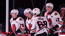 Radosť hráčov Rockfordu po góle v sieti Texasu.