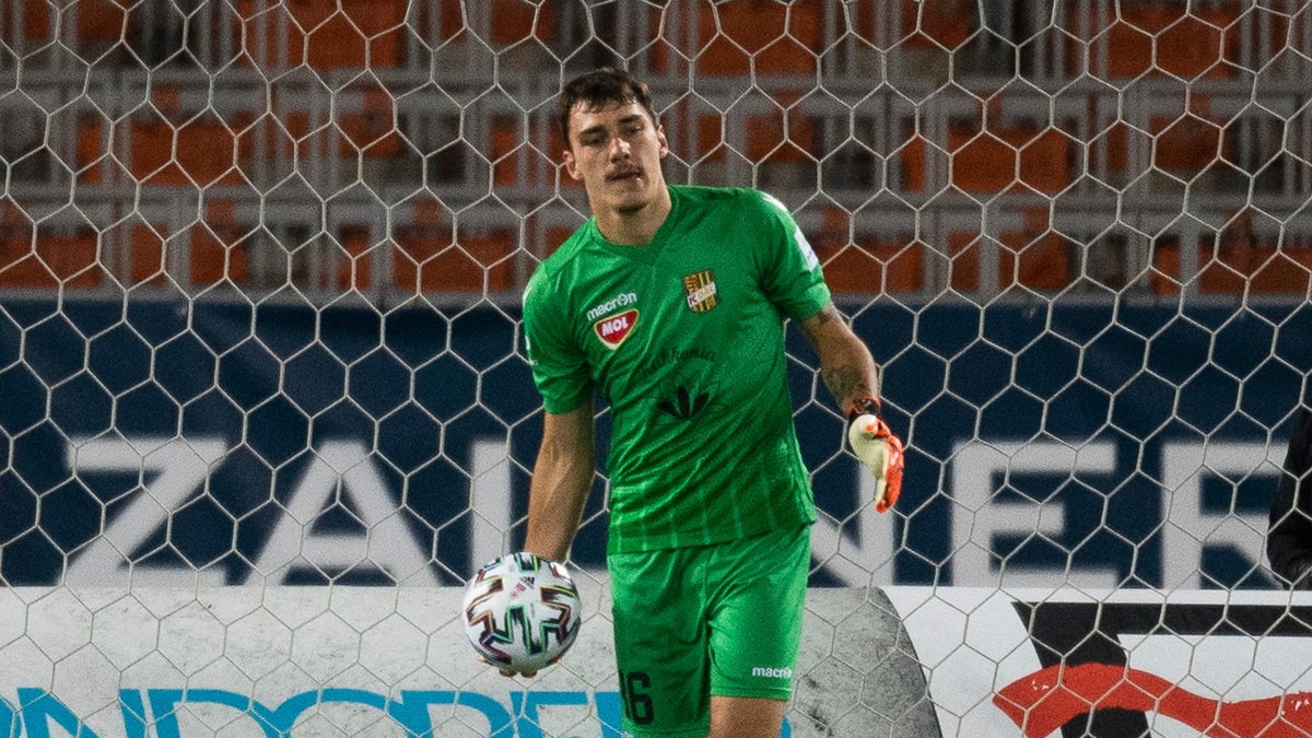 Brankár Martin Jedlička po inkasovanom góle v Linzi.