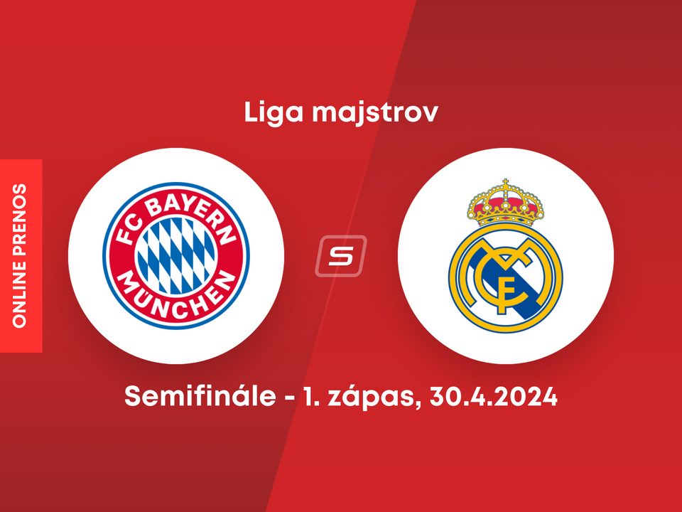 Bayern Mníchov - Real Madrid: ONLINE prenos zo semifinále Ligy majstrov.