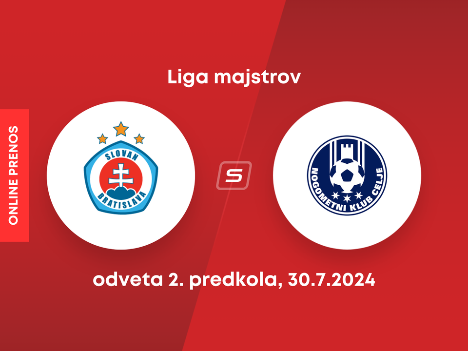 ŠK Slovan Bratislava - NK Celje: ONLINE prenos z 2. zápasu 2. predkola Ligy majstrov.