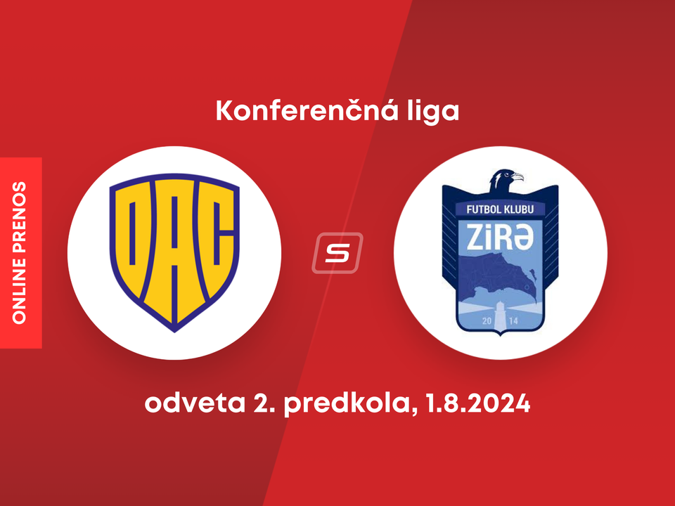 DAC Dunajská Streda - Zira FK: ONLINE prenos z odvetného zápasu 2. predkola Konferenčnej ligy.
