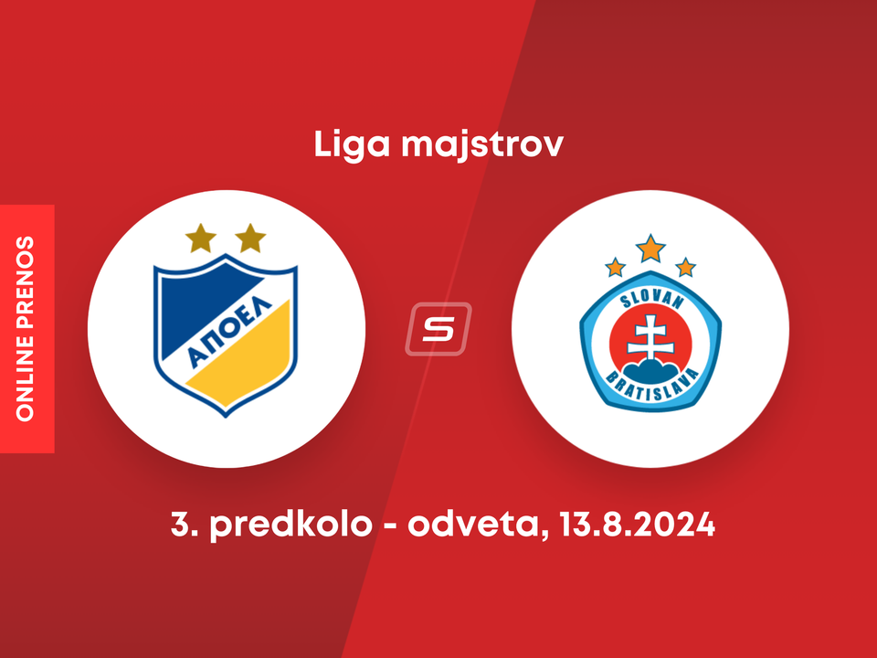 APOEL Nikózia - ŠK Slovan Bratislava: ONLINE prenos 3. predkola Ligy majstrov.