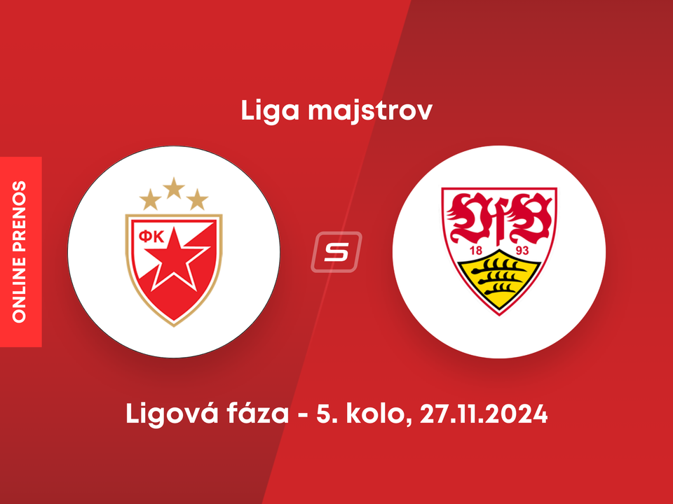 Crvena zvezda Belehrad - VfB Stuttgart: ONLINE prenos zo zápasu 5. kola ligovej fázy Ligy majstrov.