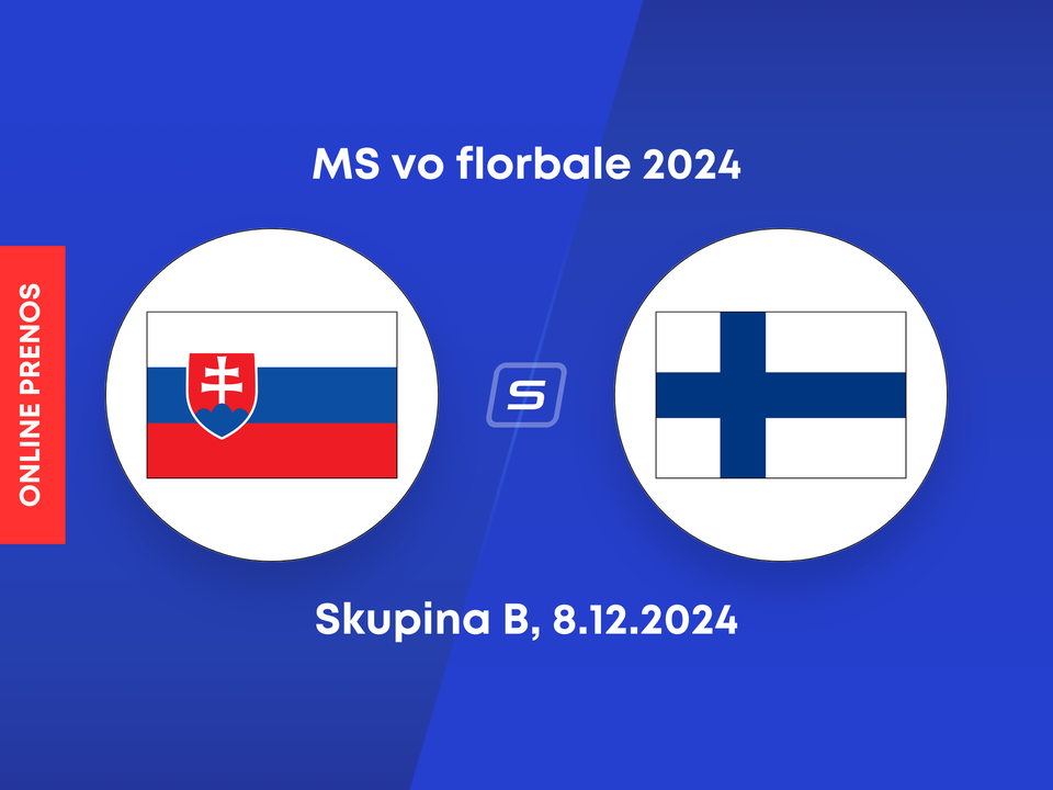 Slovensko - Fínsko: ONLINE prenos zo zápasu skupiny B na MS vo florbale 2024.