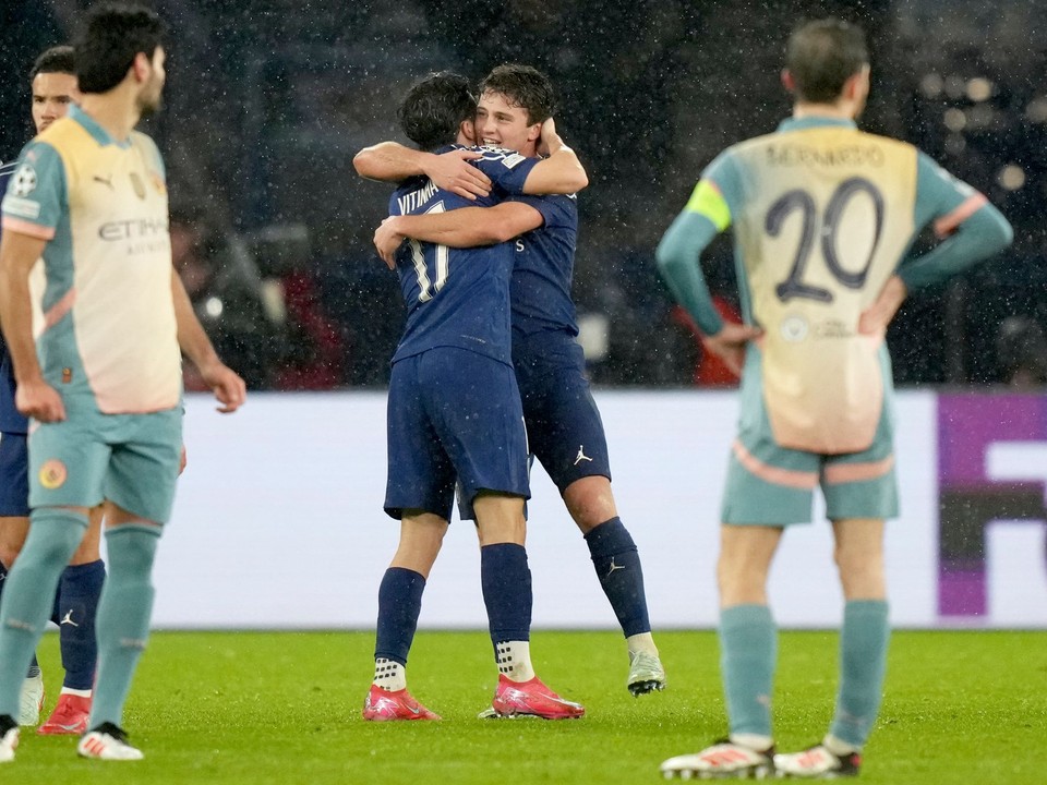 Momentka zo zápasu PSG - Manchester City