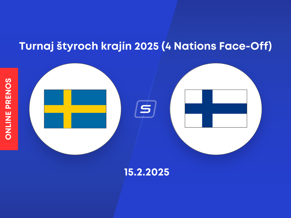 Švédsko vs Fínsko: ONLINE prenos zo zápasu Turnaja štyroch krajín 2025 (4 Nations Face-Off)