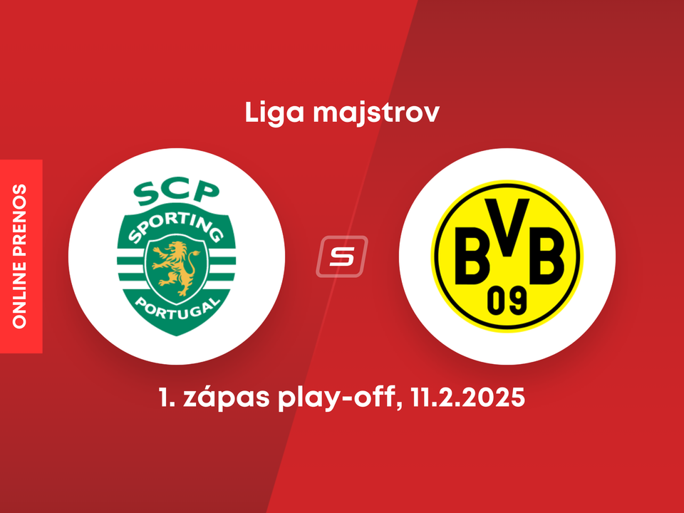 Sporting Lisabon - Borussia Dortmund: ONLINE prenos zo zápasu play-off Ligy majstrov. 