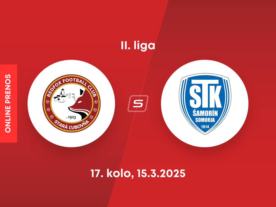 Stará Ľubovňa Redfox FC - FC ŠTK 1914 Šamorín: ONLINE prenos zo zápasu 17. kola II. ligy.