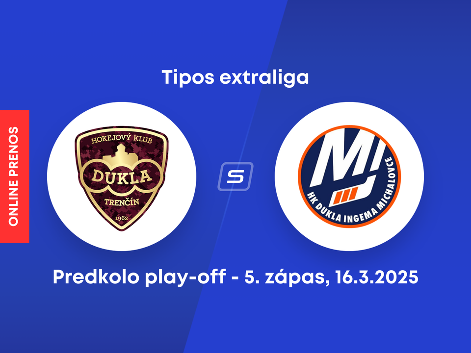 HK Dukla Trenčín - HK Dukla Ingema Michalovce: ONLINE prenos z 5. zápasu predkola play-off Tipos extraligy.