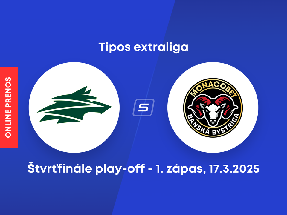 DOXXbet Vlci Žilina - HC MONACObet Banská Bystrica: ONLINE prenos z 1. zápasu štvrťfinále play-off Tipos extraligy.