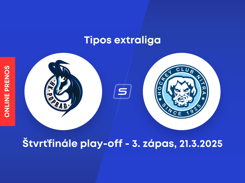 HK Poprad - HK Nitra: ONLINE prenos z 3. zápasu štvrťfinále play-off Tipos extraligy.