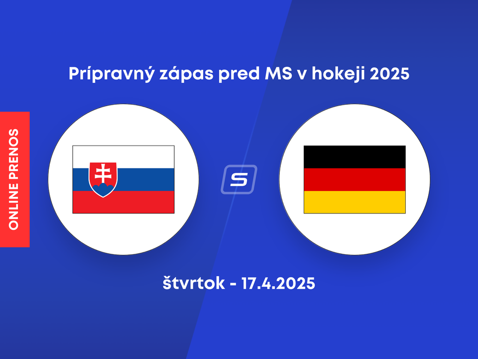 Slovensko - Nemecko: ONLINE prenos z prípravného zápasu pred MS v hokeji 2025 (štvrtok).