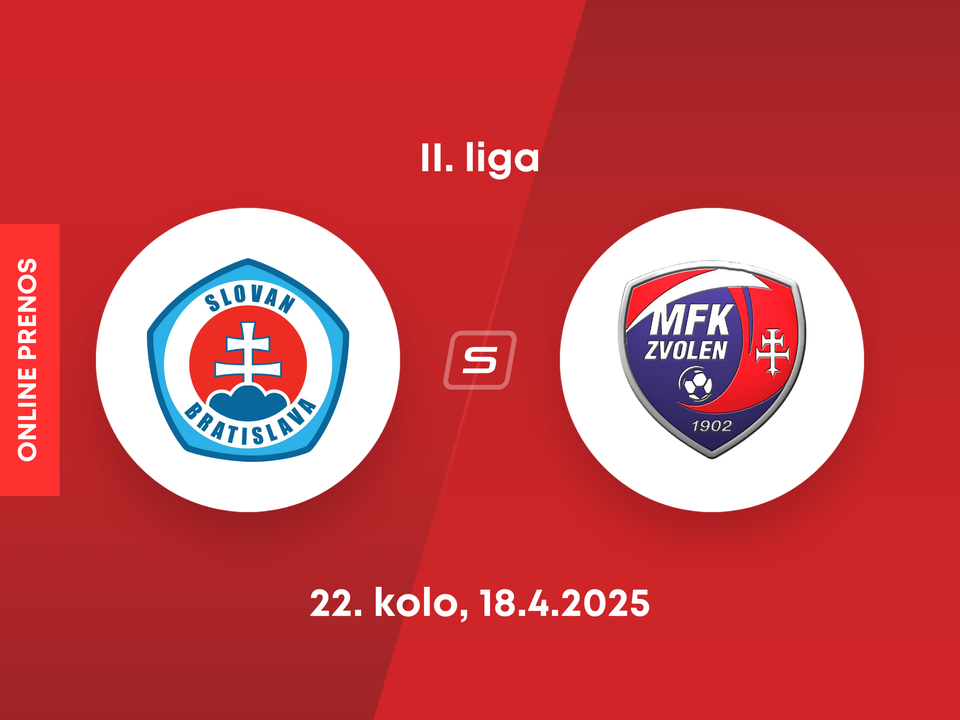 ŠK Slovan Bratislava B - MFK Zvolen: ONLINE prenos zo zápasu 22. kola II. ligy.