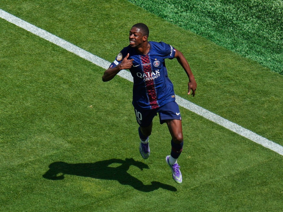 Ousmane Dembélé sa teší po strelenom góle v zápase Paríž St. Germain - Real Madrid v semifinále MS klubov FIFA 2025.