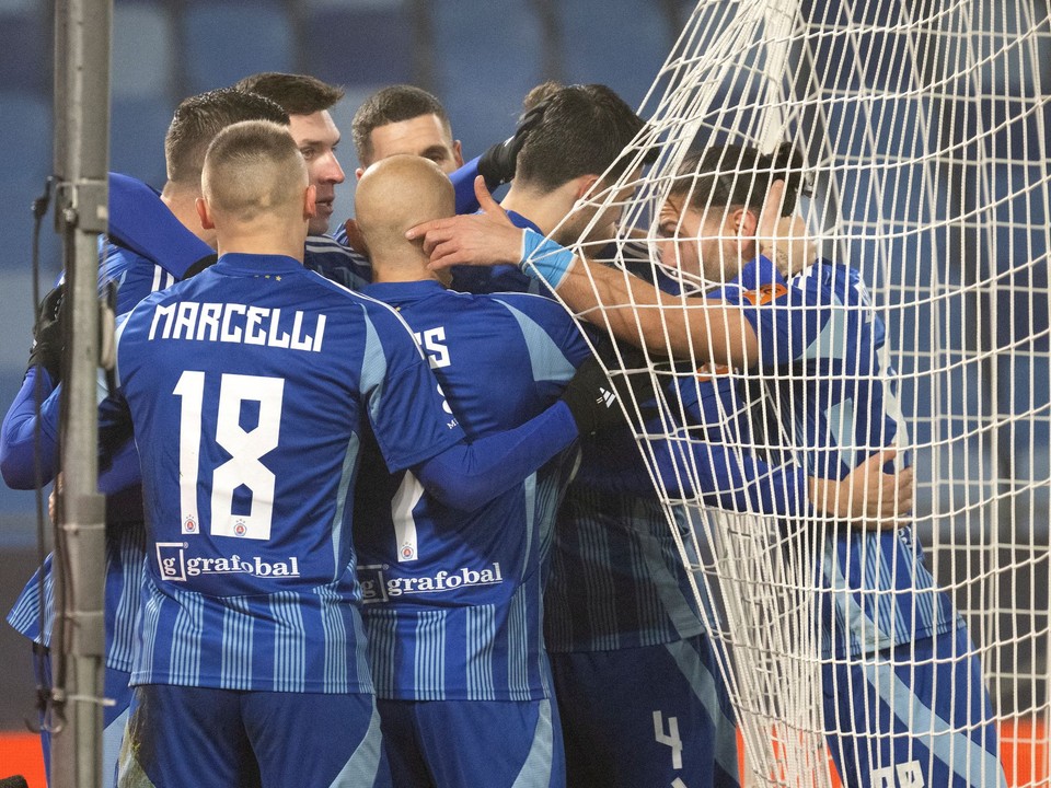 Na snímke futbalisti Slovana.